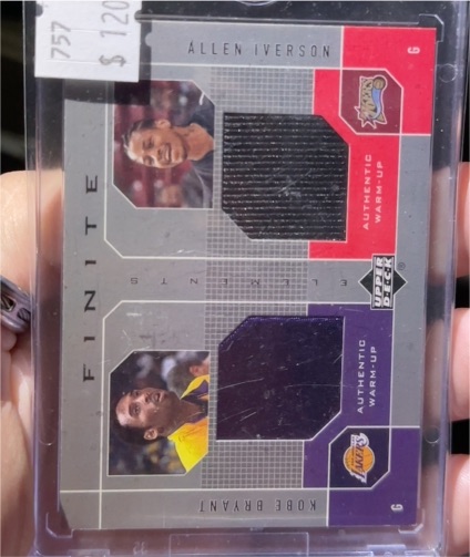 2002 Upper Deck Finite Elements Dual Warm-Ups #6 Allen Iverson / Kobe Bryant — front