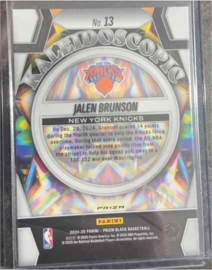 2024-25 Panini Prizm Black Basketball #13 Jalen Brunson — front