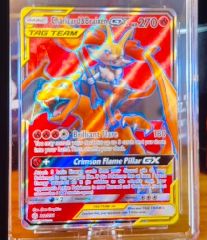 2019 Pokémon Sun & Moon Cosmic Eclipse #22 Charizard & Braixen GX — front