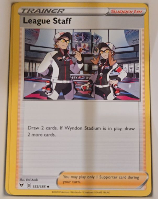 2020 Pokémon Sword & Shield Vivid Voltage #153 League Staff — front