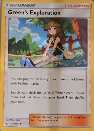 2019 Pokémon SM Unbroken Bonds #175 Green's Exploration — front