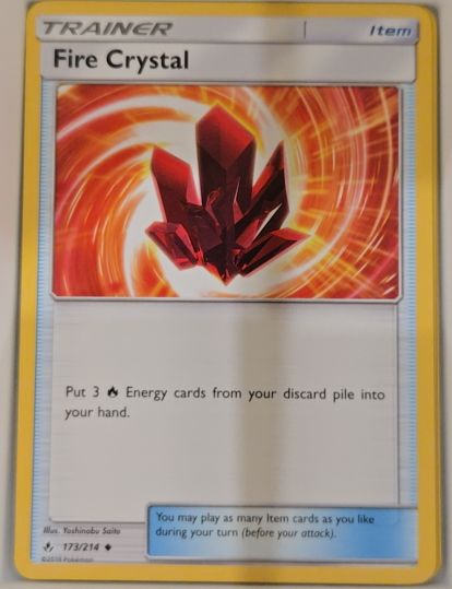 2019 Pokémon Sun & Moon Unbroken Bonds #173 Fire Crystal — front