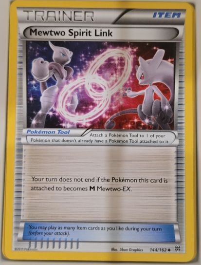 2015 Pokémon XY BREAKthrough #144 Mewtwo Spirit Link — front
