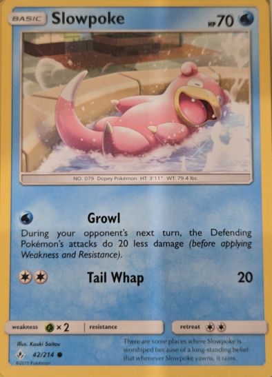 2019 Pokémon Sun & Moon Unbroken Bonds #42 Slowpoke — front