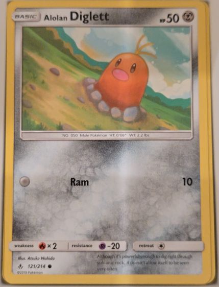 2019 Pokemon Sun & Moon Unbroken Bonds #121 Alolan Diglett — front