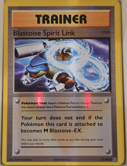 2016 Pokémon XY Evolutions #73 Blastoise Spirit Link — front
