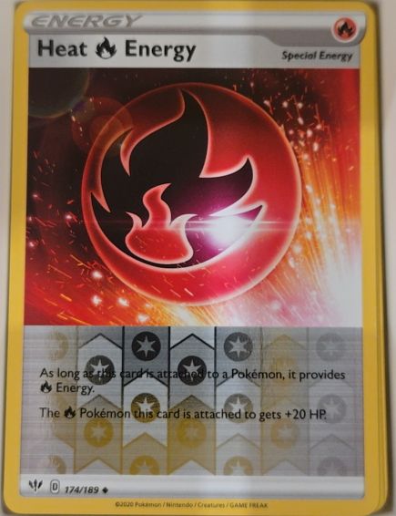 2020 Pokemon Sword & Shield Darkness Ablaze #174 Heat Energy — front