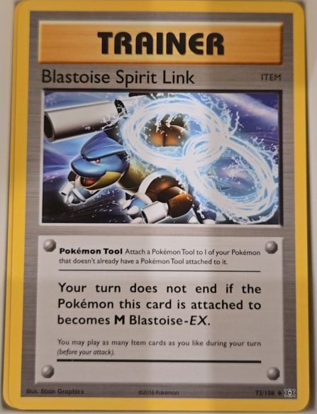 2016 Pokémon XY Evolutions #73 Blastoise Spirit Link — front