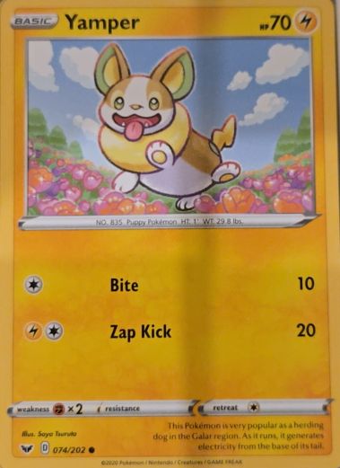 2020 Pokémon Sword & Shield #074 Yamper — front