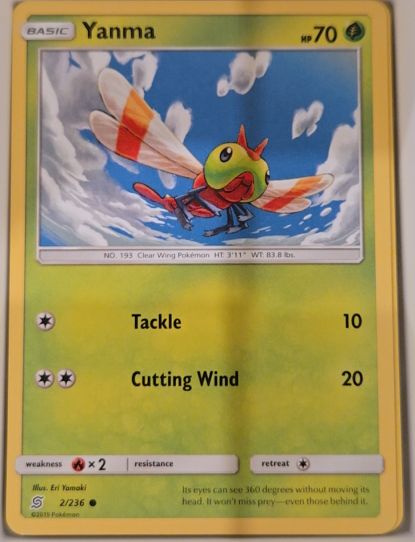 2019 Pokémon Unified Minds #2 Yanma — front