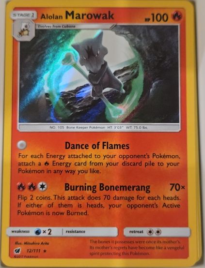2017 Pokemon Crimson Invasion #12 Alolan Marowak — front