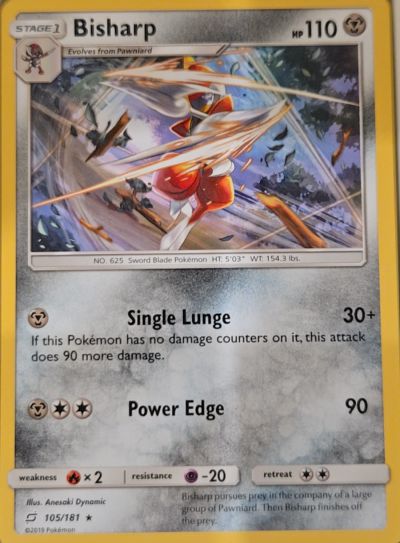2019 Pokemon Team Up #105 Bisharp — front