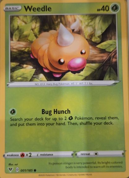 2020 Pokémon SWSH04: Vivid Voltage #001 Weedle — front