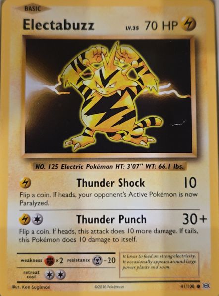 2016 Pokémon XY Evolutions #41 Electabuzz — front