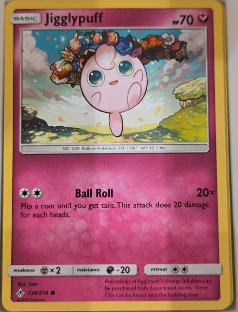2019 Sun & Moon Unbroken Bonds #134 Jigglypuff — front