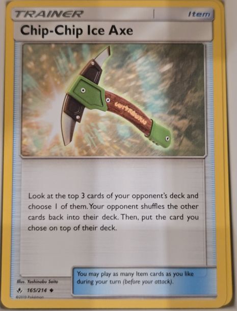 2019 Pokémon SM Unbroken Bonds #165 Chip-Chip Ice Axe — front