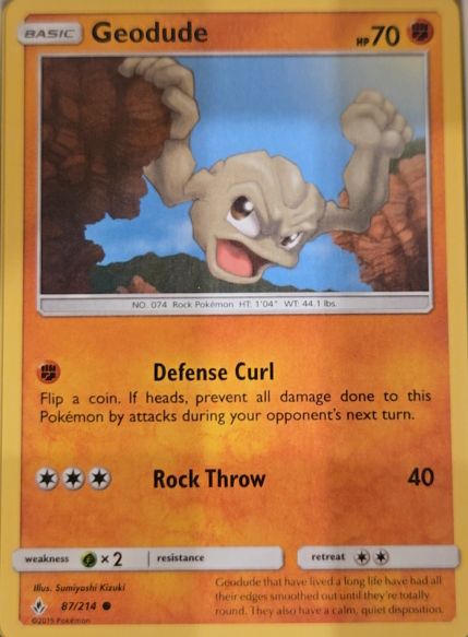 2019 Pokemon Sun & Moon Unbroken Bonds #87 Geodude — front
