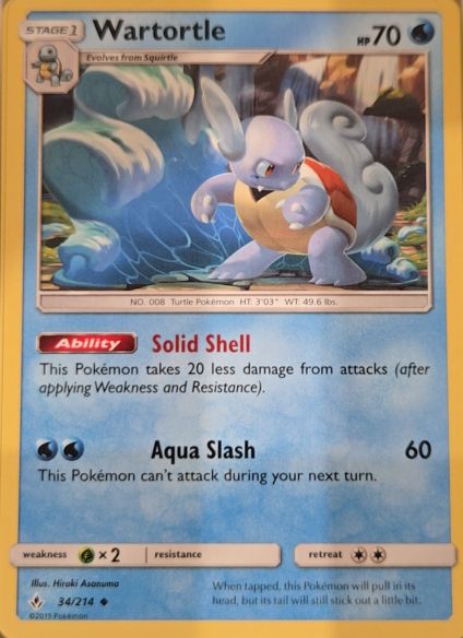 2019 Pokemon Unbroken Bonds #34 Wartortle — front
