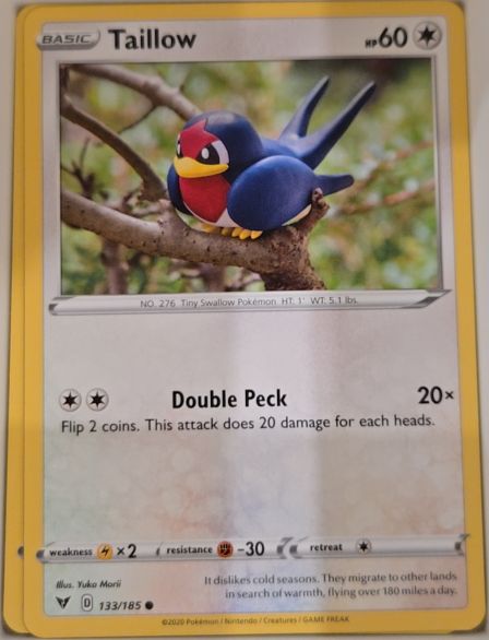 2020 Pokémon SWSH04: Vivid Voltage #133 Taillow — front