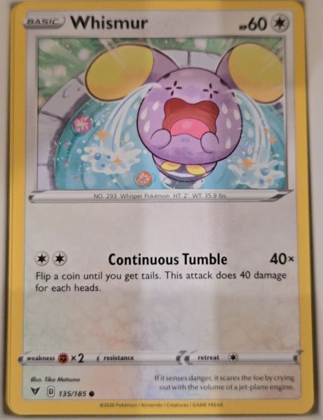 2020 Pokémon Sword & Shield Vivid Voltage #135 Whismur — front