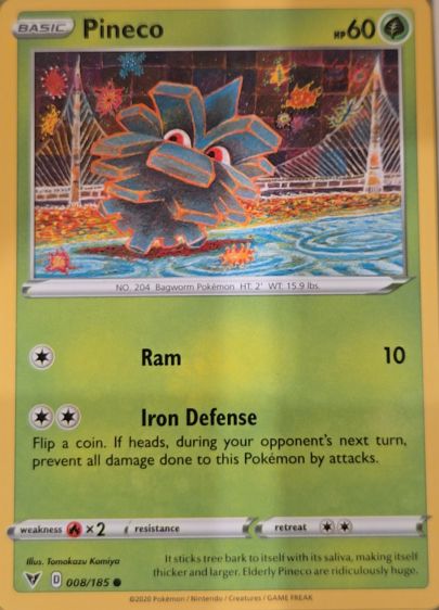 2020 Pokémon SWSH04: Vivid Voltage #008 Pineco — front