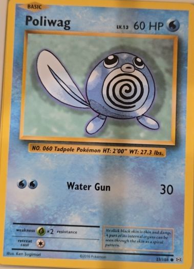 2016 Pokémon XY Evolutions #23 Poliwag — front