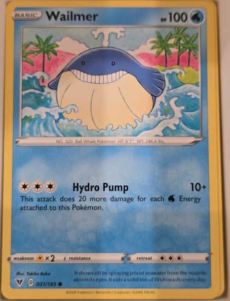 2020 Pokémon Sword & Shield Vivid Voltage #031 Wailmer — front