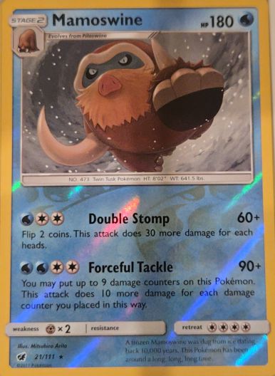 2017 Pokémon Sun & Moon Crimson Invasion #21 Mamoswine — front