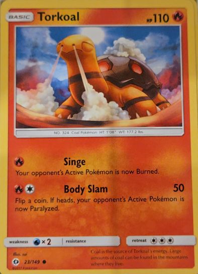 2017 Pokemon Sun & Moon #23 Torkoal — front