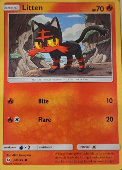 2017 Pokémon Sun & Moon #24 Litten — front