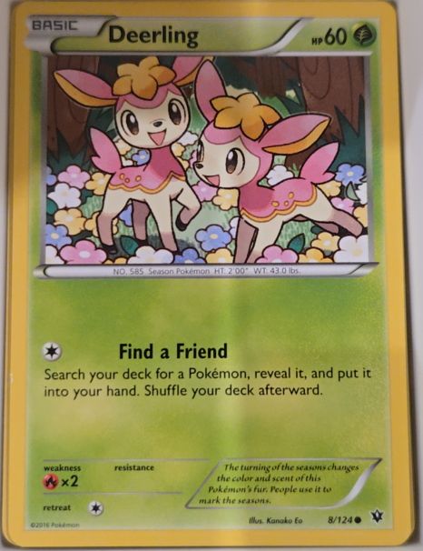 2016 Pokémon XY Fates Collide #8 Deerling — front