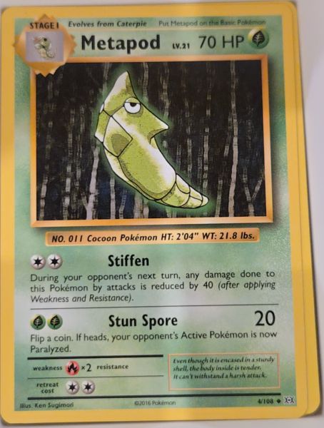 2016 Pokémon XY Evolutions #4 Metapod — front