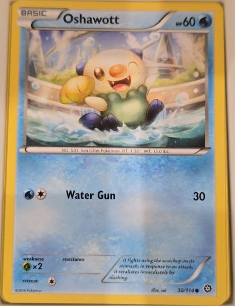 2016 Pokémon XY Steam Siege #30 Oshawott — front
