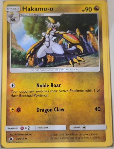 2017 Pokémon Sun & Moon Crimson Invasion #76 Hakamo-o — front