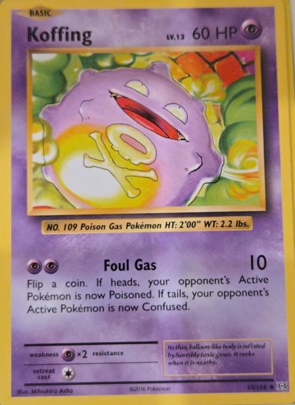 2016 Pokémon XY Evolutions #50 Koffing — front