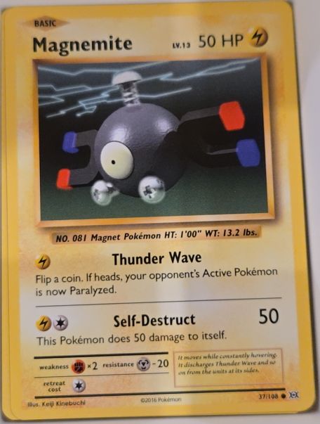 2016 Pokemon XY - Evolutions #37 Magnemite — front