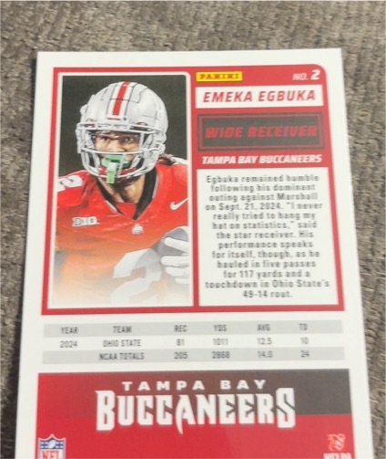 2024 Panini #2 Emeka Egbuka — front