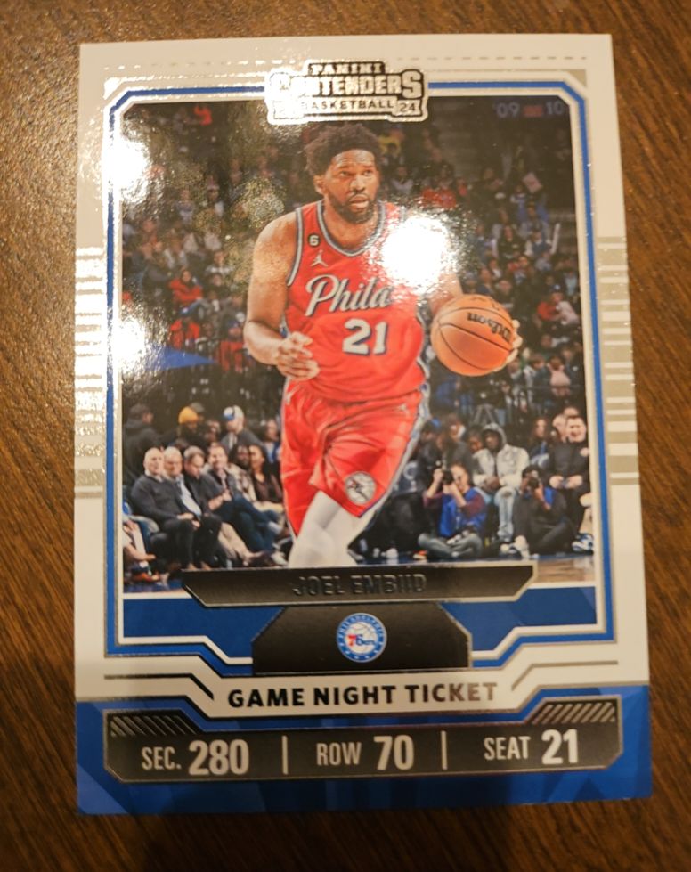 2023-24 Panini Contenders #24 Joel Embiid Game Night Ticket — front