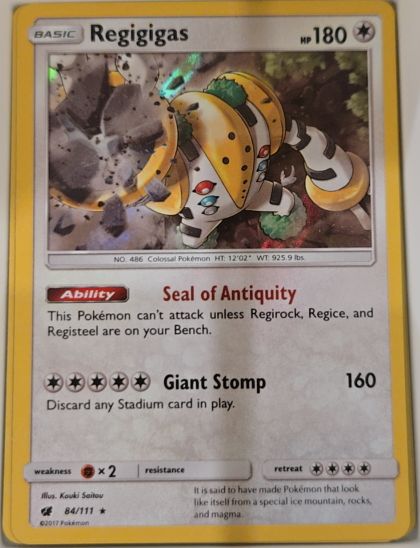 2017 Pokémon TCG Crimson Invasion #84 Regigigas — front