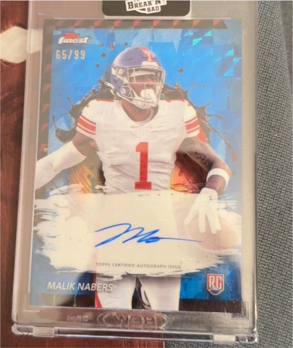 2024 Topps Finest Rookie Finest Autographs #RFA-MN Malik Nabers — front