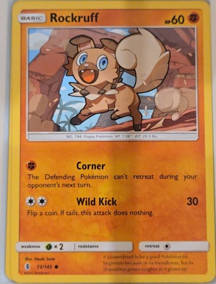 2017 Pokemon Sun & Moon Guardians Rising #73 Rockruff — front
