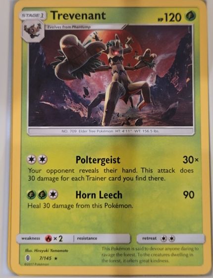 2017 Pokémon Sun & Moon Guardians Rising #7 Trevenant — front