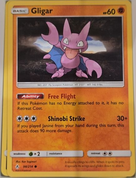 2019 Pokémon TCG Sun & Moon Unbroken Bonds #98 Gligar — front
