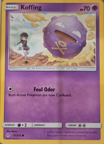 2019 Sun & Moon - Unbroken Bonds #73 Koffing — front