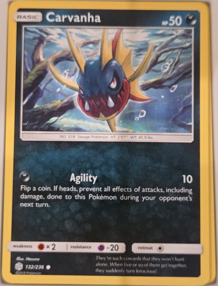 2019 Sun & Moon Cosmic Eclipse #132 Carvanha — front