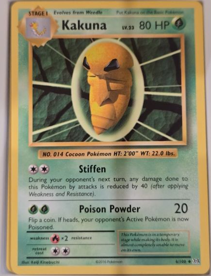 2016 Pokémon XY Evolutions #6 Kakuna — front
