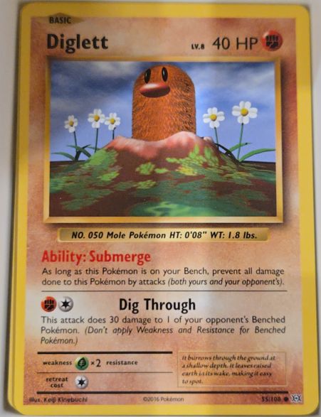 2016 Pokémon XY Evolutions #55 Diglett — front