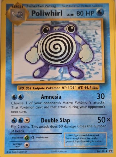 2016 Pokémon XY Evolutions #24 Poliwhirl — front