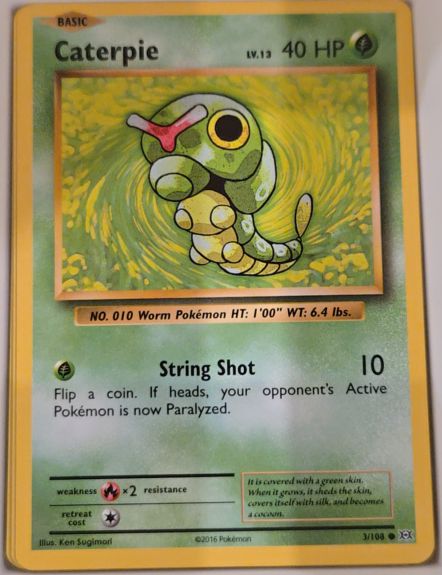 2016 Pokémon XY Evolutions #3 Caterpie — front