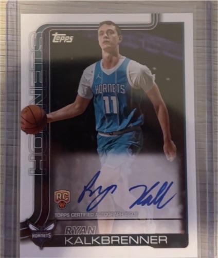 2025-26 Topps Basketball Ryan Kalkbrenner ROOKIE CARD RC AUTO #TFRR-RK Hornets — front
